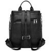 Women's PU Backpack with Patchwork Design Large Capacity Shoulder Bag for Daily Travel