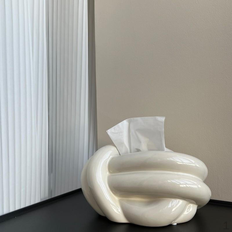Tissue Box Cover Ceramic Convenient Home Decor Facial Paper Holder for Vanity Dresser