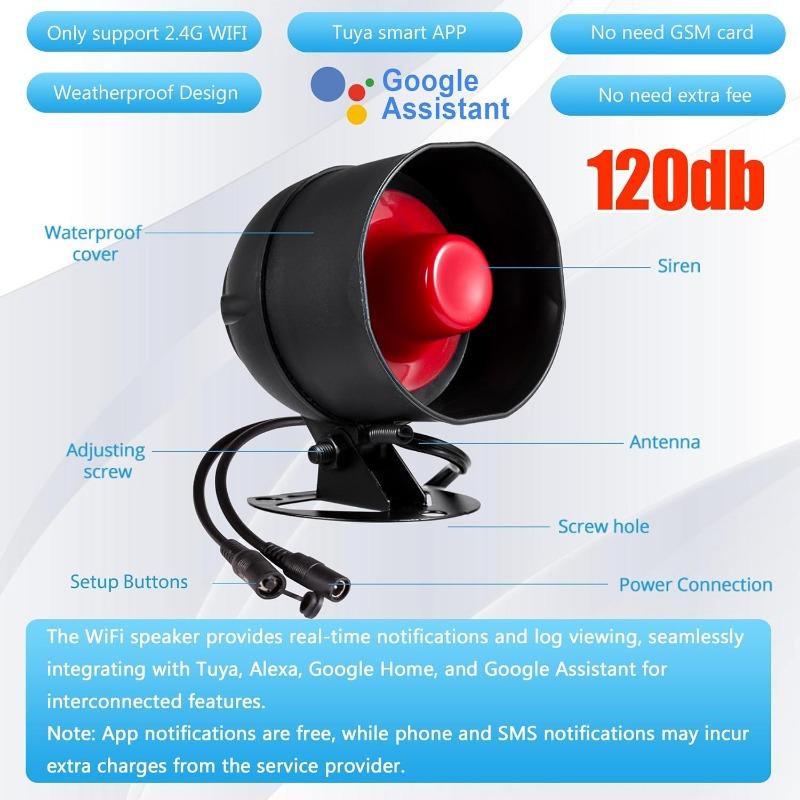 WIFI Security Alarm System Home Security System Weatherproof Siren for House Office Apartment Business Factory Security Alarm