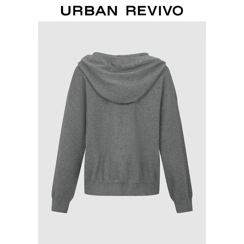 

UR Повседневный трикотажный кардиган с капюшоном и двойной молнией M