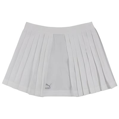 Archive Series Solid Color Logo Sports Knitted Breathable Fashion Pleated Casual Skirt Women Skirts White 576463-02