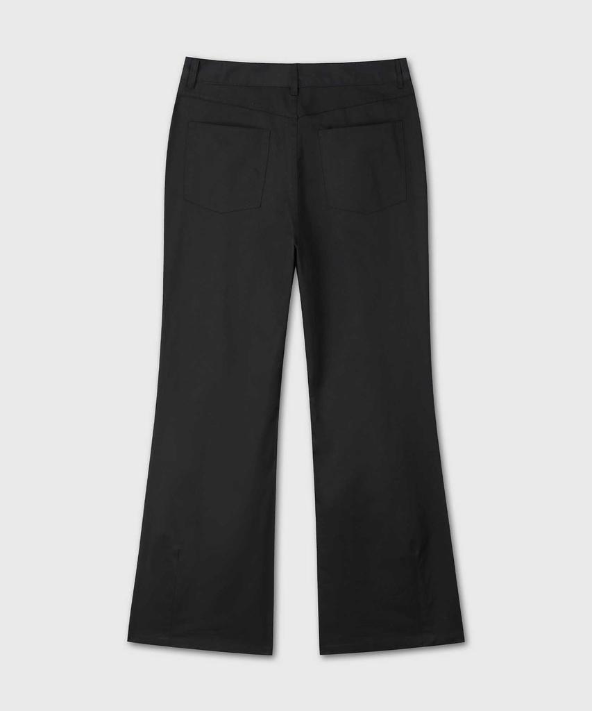 Beleun Textured Flare Fine Cotton Pants (Black)
