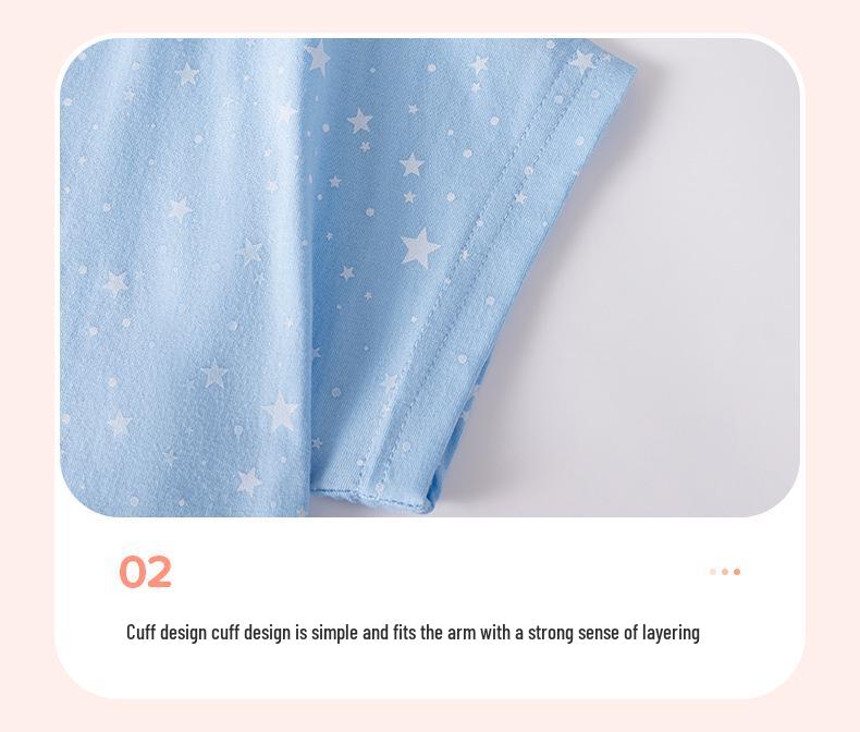 Robe d'été cartoon pour filles Little Maven - Jolie jupe à manches courtes style européen et américain