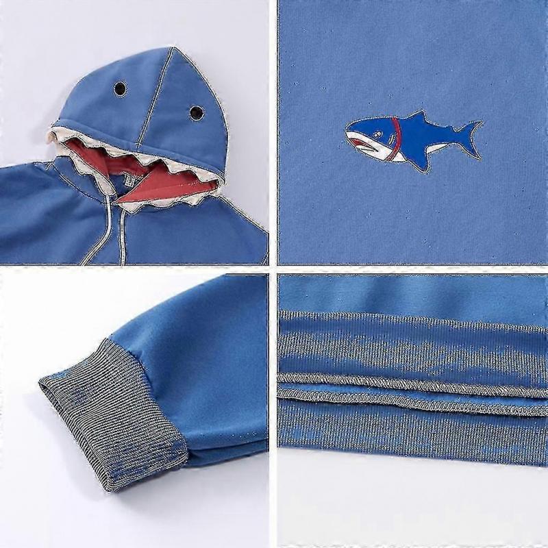 Unisex Lustige Haifischzahn Kapuzenpullover Langarm Oversized Kordelzug Sweatshirt Lässig Bequem Pullover