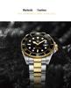 Men's Green Submariner Quartz Sport Watch, Steel Band, Date Feature, Luminous, Waterproof, Student, Rotating Bezel.