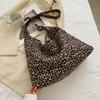 Koreanischer Stil Leopardendruck Umhängetasche Messenger Bag Damen Handtasche Süße Canvas Tasche Damen