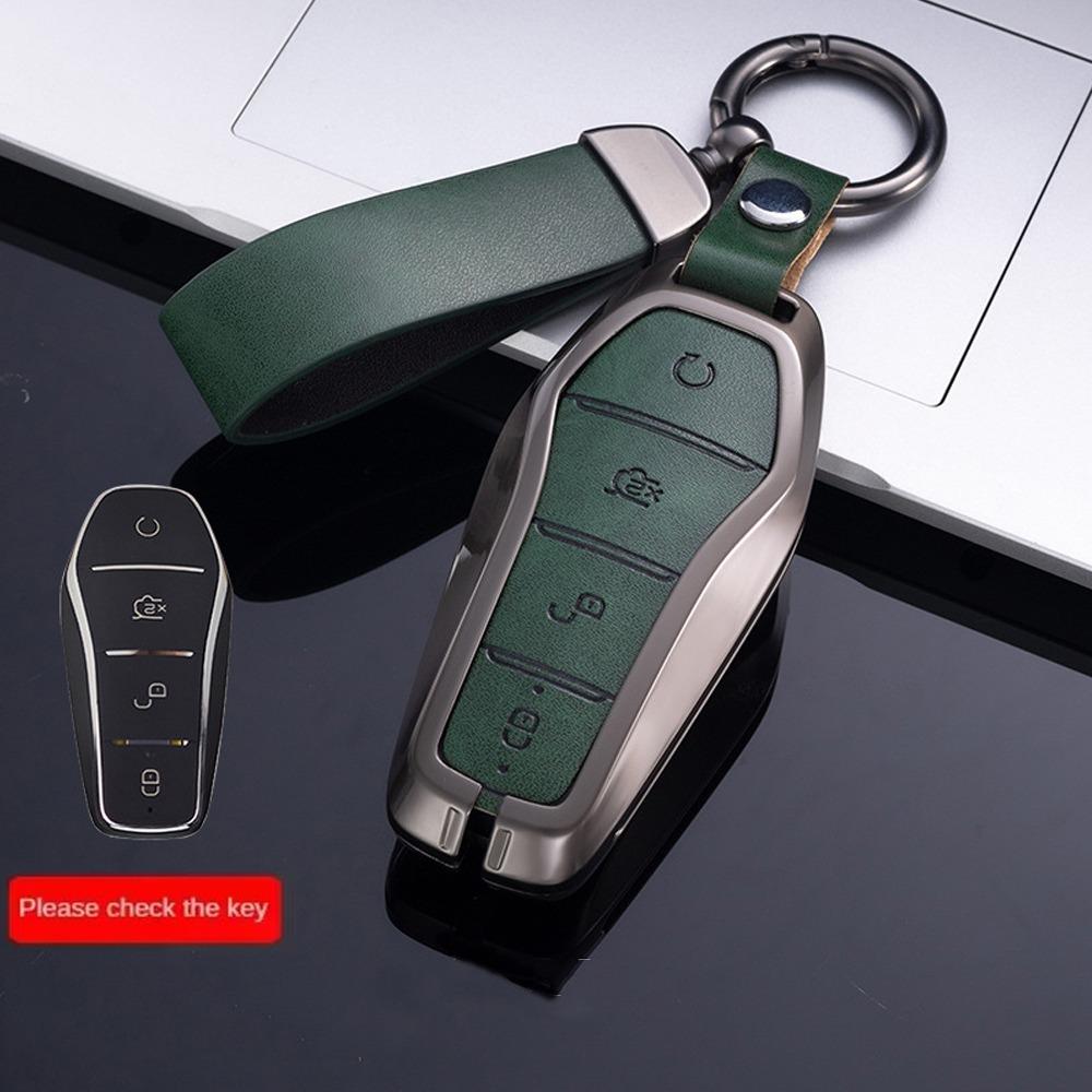 Zinc Alloy Car Key Case 4 Butoons Easy To Install Remote Fob Holder For Byd Song Plus Atto 3 Han Ev Tang Dm Qin Seal Dolphin