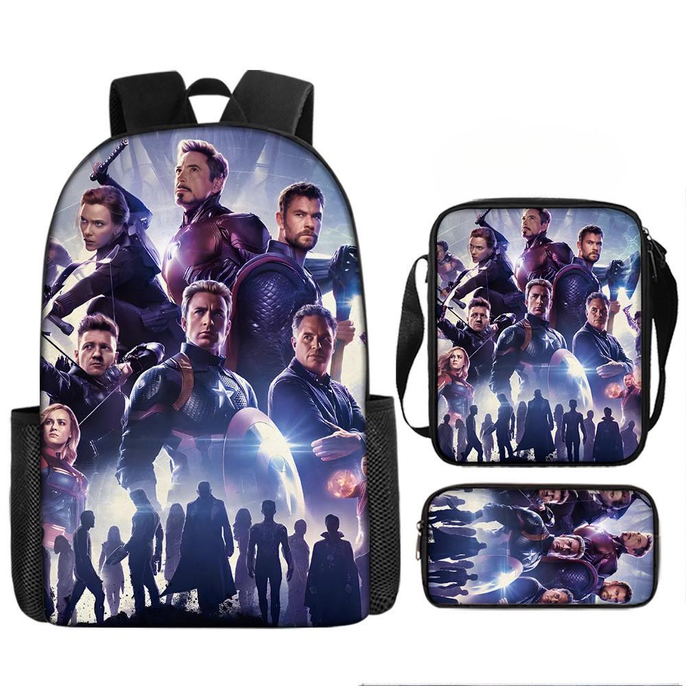 Printed Avengers The Backpack Set Oxford Fabric Pencil Case Essentials School
