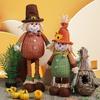 Thanksgiving Scarecrow Stretch Doll Harvest Season Decoration Maple Leaf Sunflower Straw Hat Elderly Doll Home DIY Decor