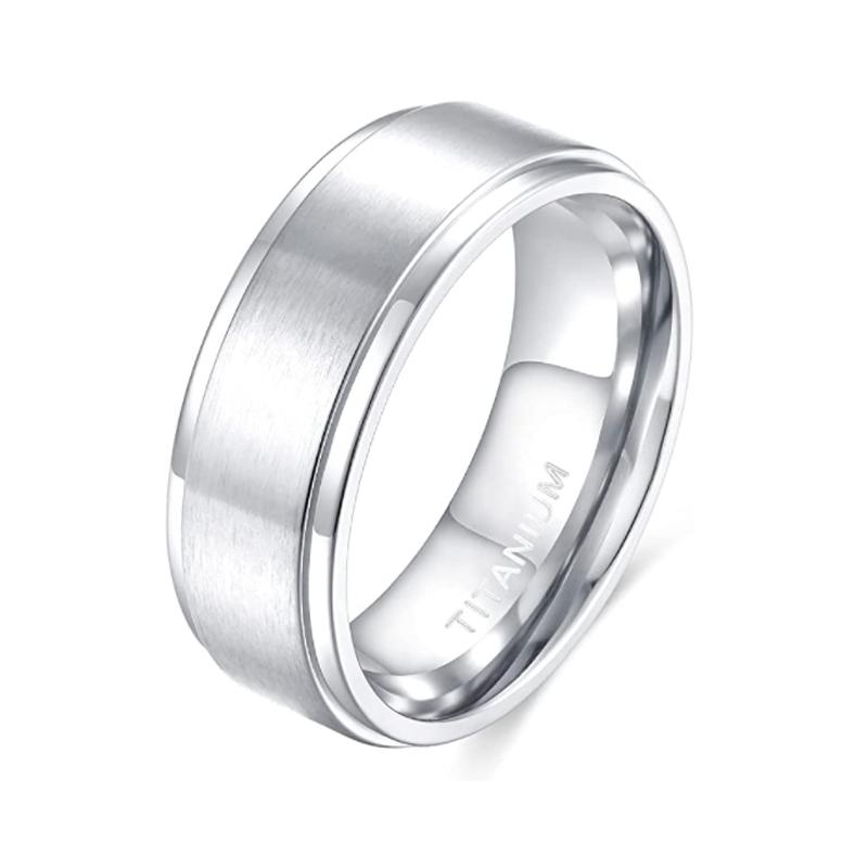 Tigrade 4/6/8/10mm Black Titanium Ring Man Brushed Wedding Band Women Engagement Rings Silver Color Bague Femme Anneau Bijoux