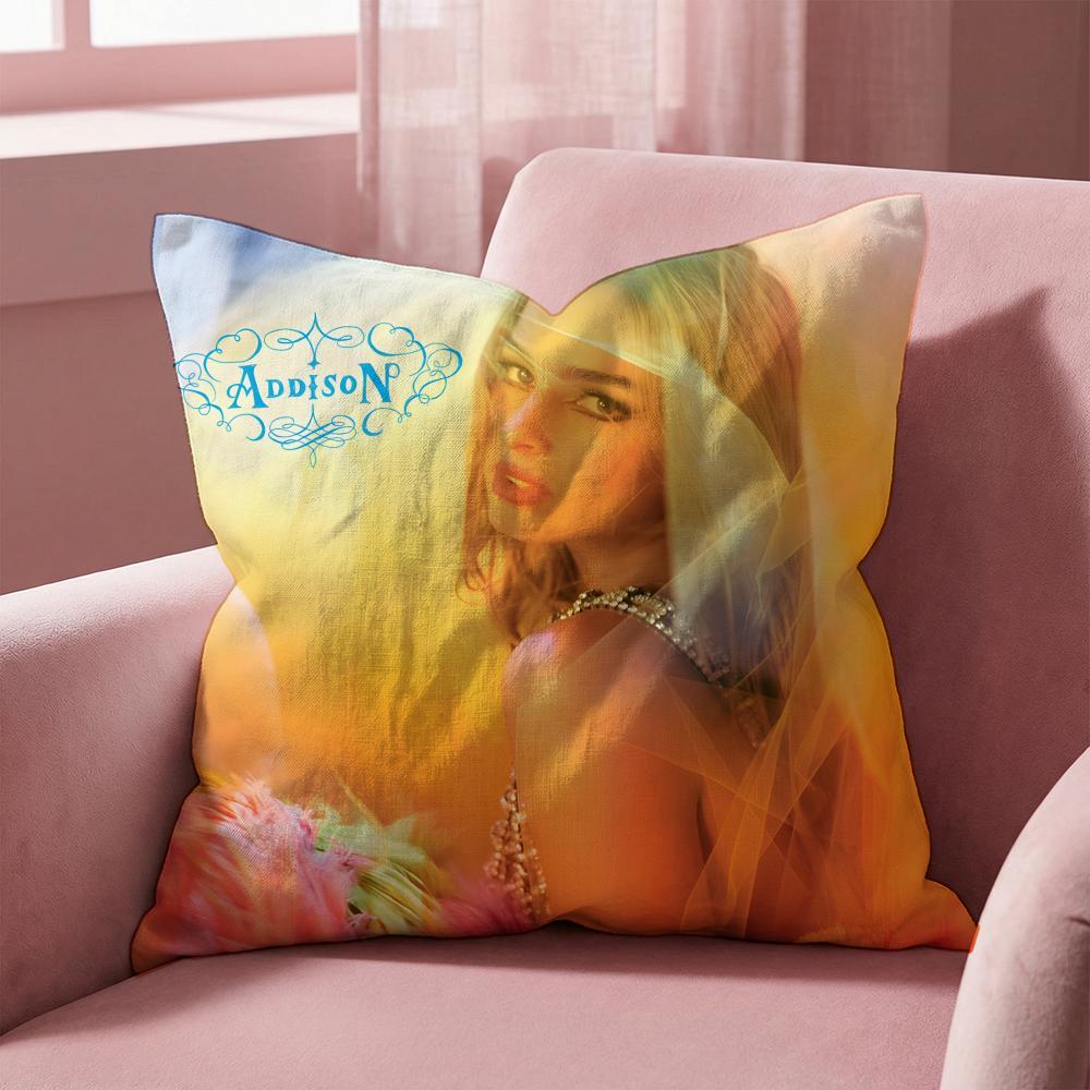 Addison Rae Cushion Cover Multi-Scene Pillow Cover for Home & Car - Reversible, Soft & Durable for Daily Use
