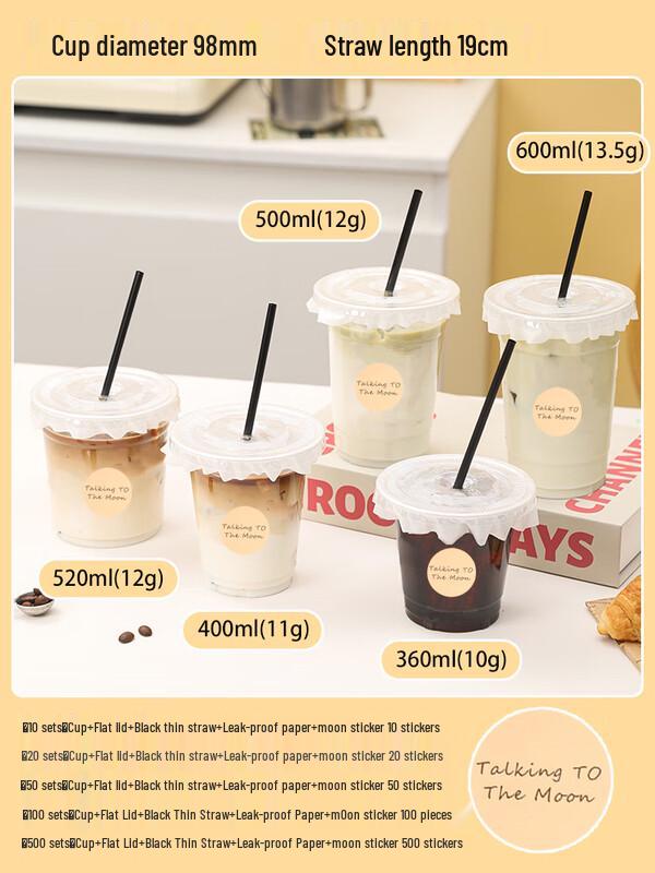 Trendy Disposable Plastic Coffee & Milk Tea Cup with Lid