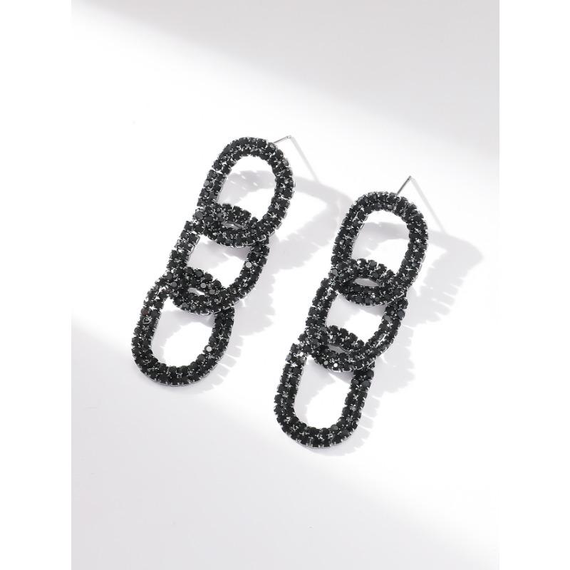 Cercei cu lanț cu strasuri strălucitoare, personalizați, exagerați, cu temperament, sute de cercei asortate, cercei pentru club de noapte, cercei pentru femei, 1 pereche