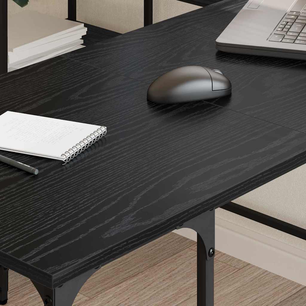 L Shaped Desk Black Oak Effect 139 x 139 x 75 cm