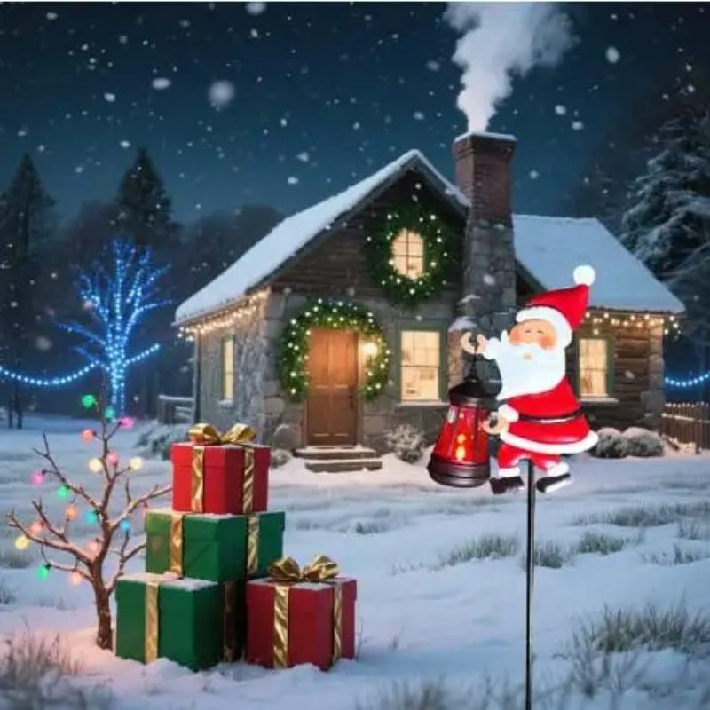 1pcs Christmas Solar Kettle Lights Garden Lawn Decorative Santa Claus Kettle Ground Lamp Solar LED Night Lights Outdoor Decor