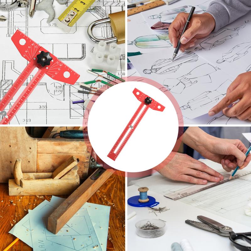 Woodworking Ruler Precision Adjustable Sliding T-angle Square T-Angle Square For Construction Drafting Painting Sewing Hardware