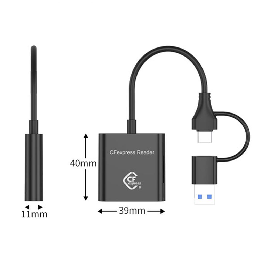 10Gbps CFexpress Type B Card Reader 10Gbps USB3.2 Gen2 Adapter Portable Type A-C CF Express B Card Reader for Windows XP MAC OS