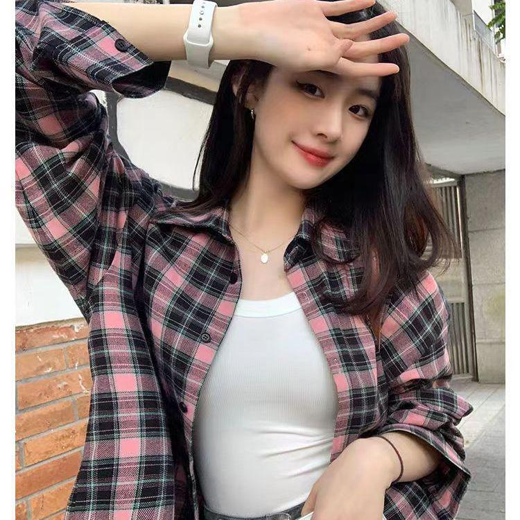 

Унисекс Куртка-рубашка в клетку в стиле ретро Весна/Лето 2025 M