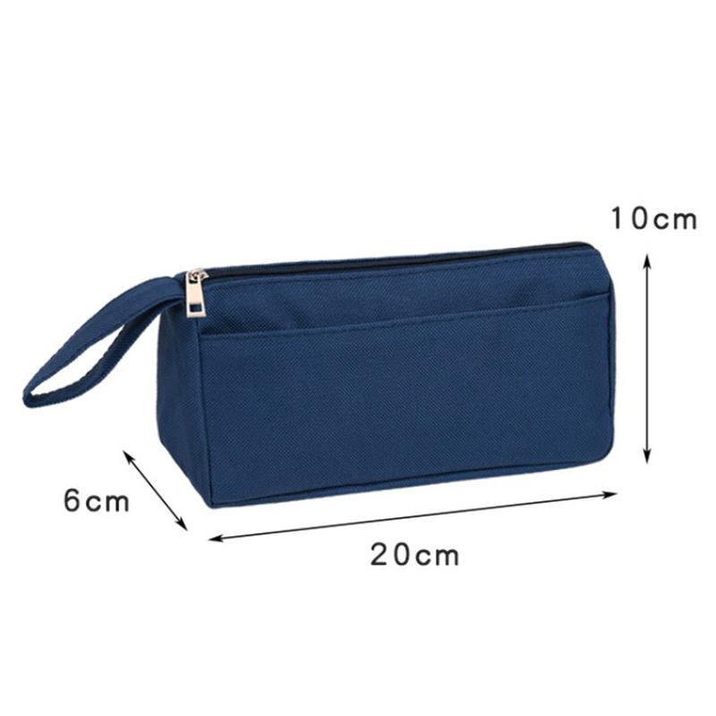 Fashion Portable Oxford Pencil Case Simple Double Layer Stationery Box Children Pencil Bag Large Capacity Pencil Case Gifts