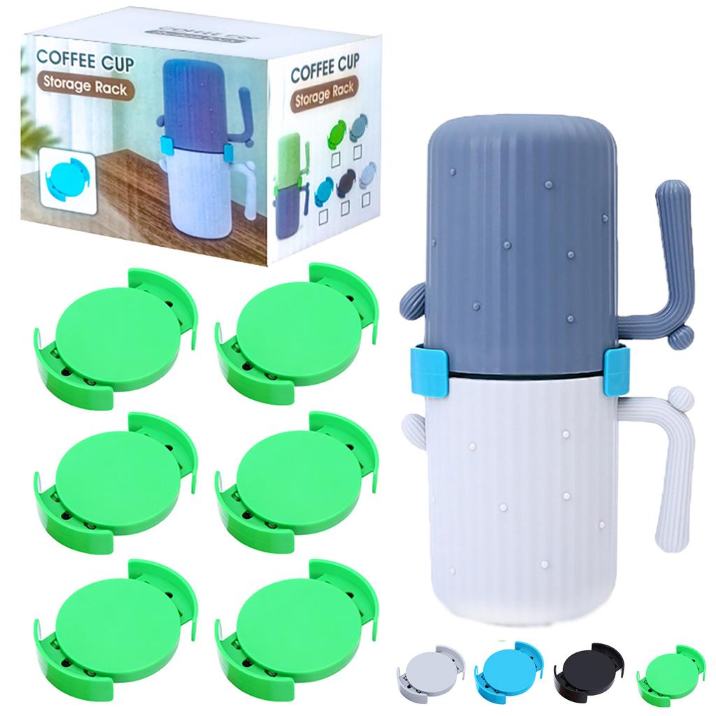 Organizery na kubki do kawy – 6 szt., rozszerzalne i układane w stosy, do kubków, filiżanek do herbaty, szaf i szafek – rozwiązanie do przechowywania oszczędzające miejsce