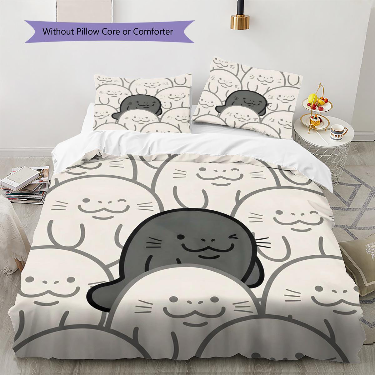 

Manatee Pattern Bedding Quilt Set Quilt Cover Pillowcase Home Decoration Birthday Gift (1 * duvet cover + 2 * pillowcase, without core) 135x200cm