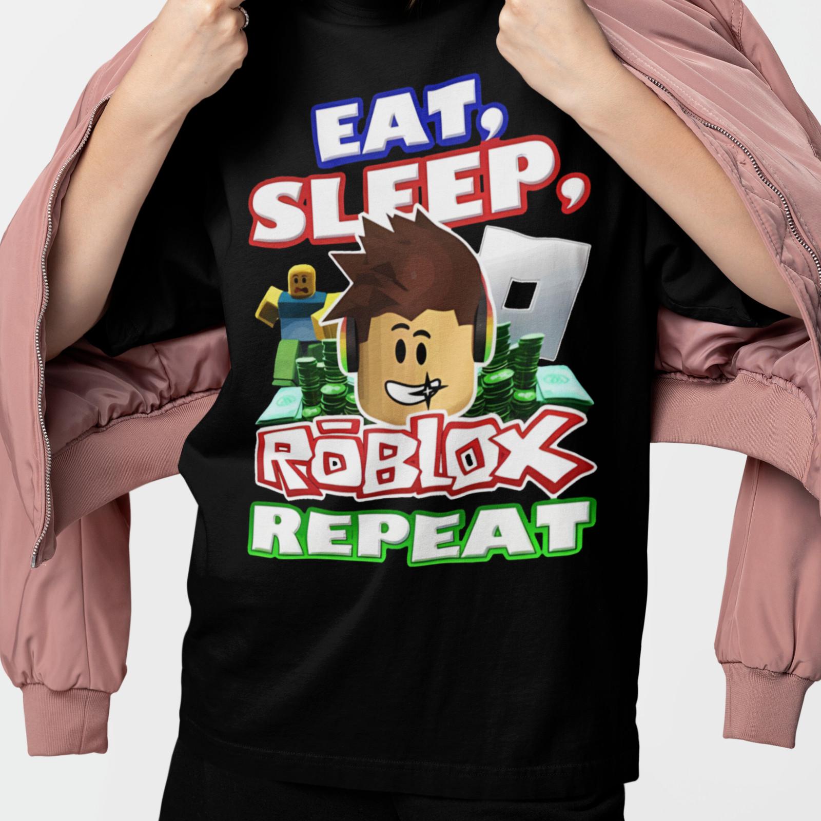 Eat Sleep Block Game Repeat Shirt Gamer Funny Gaming Unisex Graphic M
