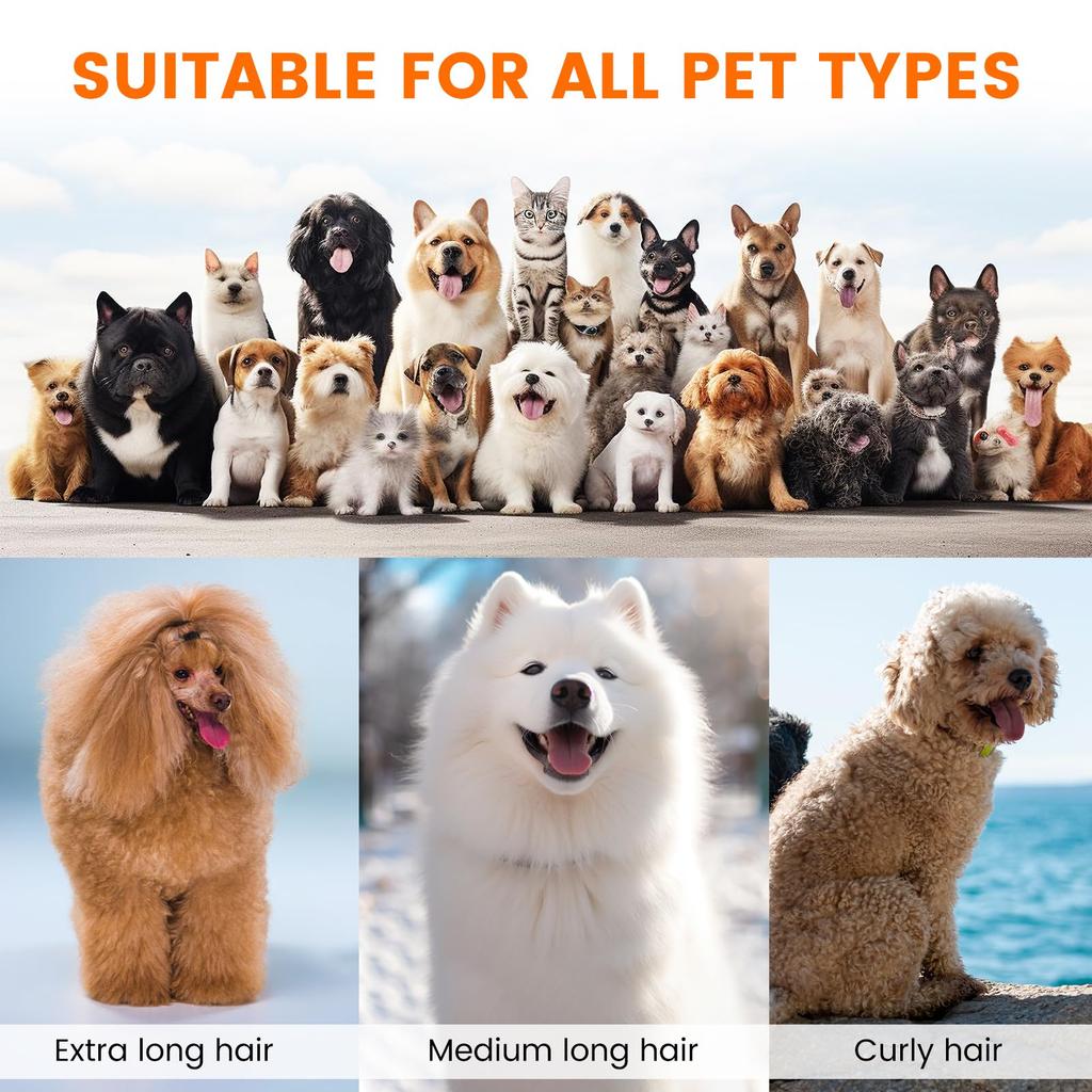 AIRROBO Dog Pet Clipper Grooming Vacuum 12000Pa Super Powerful 3 Adjustable Grooming Kit for Dogs and Automatically Removes Shed Large Capacity