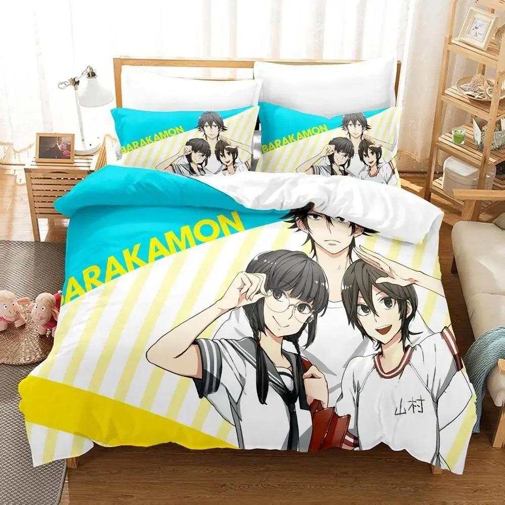 Barakamon Bedding Set Single Twin Full Queen King Size Bed Set Adult Kid Bedroom Duvet Cover Sets 3D Anime Bed Sheet Set