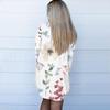 Women's Fashion Loose Casual Pocket Flower Print Long Sleeve Cardigan Jacket Tops