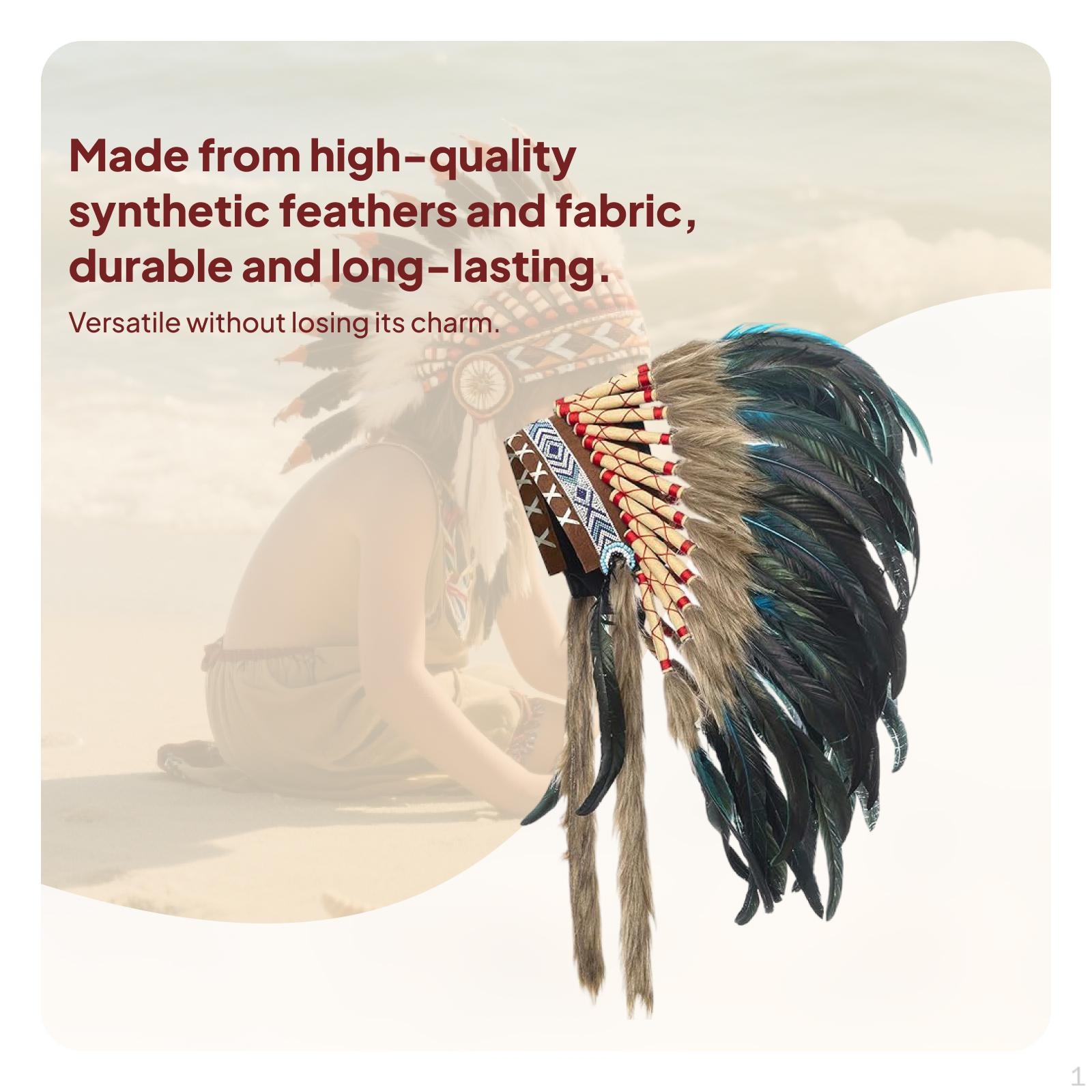 

Native American Indian Headdress Costume Accessories for Show Stage Performance