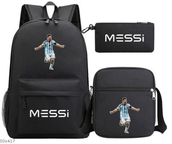 Lionel Messi · Peripheral Printed School Bag Three-Piece Pencil Case Shoulder Bag Backpack