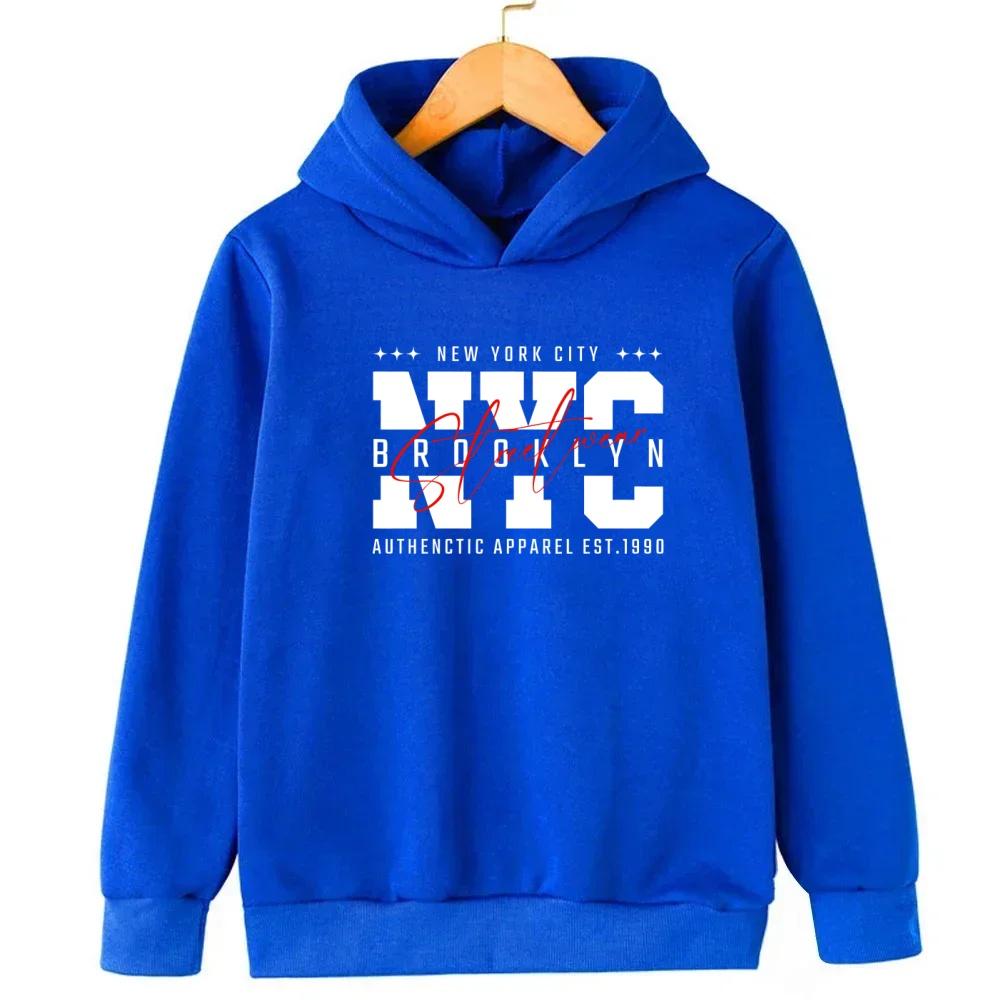 New York Jungen und Mädchen Hoodies Herbst/Winter Hoodies Langarm Klassische Lässige Minimalistische Jacken Kinder Buchstaben Hoodies