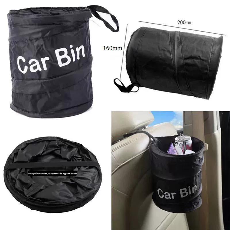 Car Trash Can Portable Durable Foldable Hanging Car Storage Bucket Chair Back Oxford Cloth Storage Bag Trash Can Storage Box