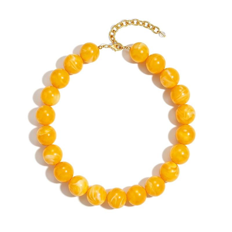 20Mm Colorful Chunky Bead Necklaces For Women Trendy Boho Collar Statement Choker Summer Beach Jewelry Birthday Gift For Her