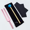 Gold 432HZ Aluminum Alloy Colored Tuning Fork with Triangle Shape.