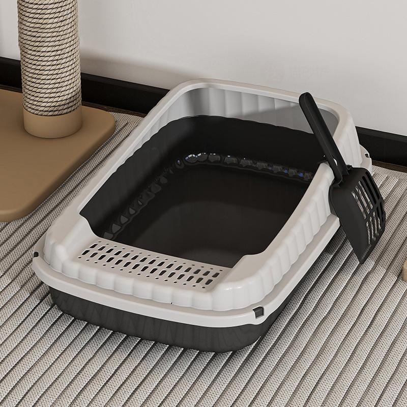 Cat Litter Box Semi-closed Open Splash-proof Cat Excrement Basin Cat Toilet Large Thickened Cat Kitten Potty