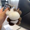 Keyring Long Mane Calf Pendant With Horn Simulation Mink Fur Cow Keychain Bag Decor Soft Cute Animal Keychain Girls