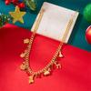 Fashion Christmas Metal Chain Necklace for Women Crystal Zircon Elk Santa Claus Snowman Bell Xmas Tree Pendant Choker Jewelry