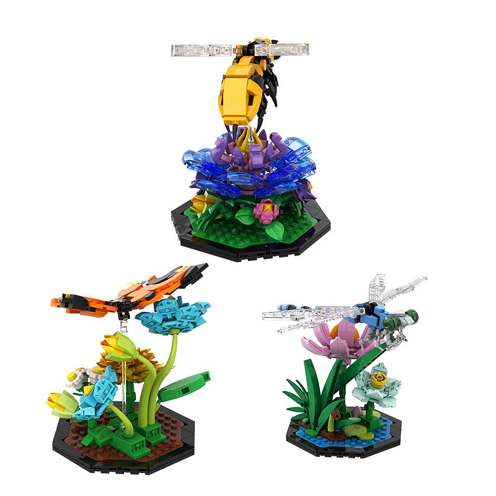 MOC Animal Series Dragonfly & Butterfly Building Blocks - Lego Compatible Toy Model