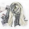 Autumn Winter Men's Scarf Cotton Linen Striped Scarves Long Soft Pashmina Wrap Male Accessories Short Tassel Bufanda