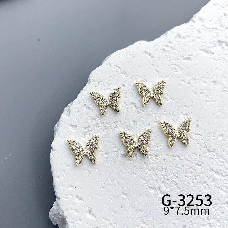 Lux Zircon Bowknot Nail Art Jewelry - Sparkling French Niche Design