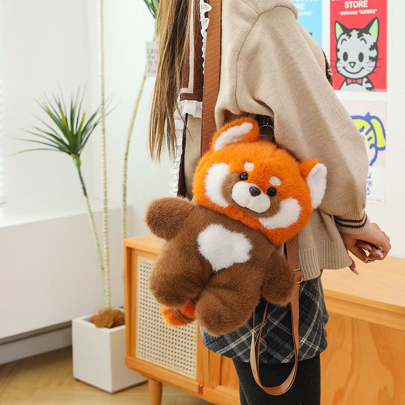 Adorable Plush Panda and Raccoon Backpack - Cute Cartoon Style for Kids