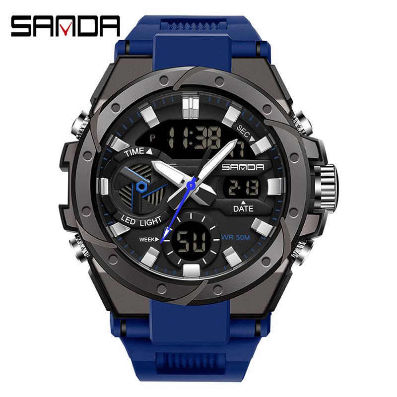 Sanda 6008 Multifunctional Men's Waterproof Sport Quartz Watch