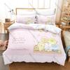 Sumikkogurashi Printed Bedding Set, Duvet Cover plus 2 Pillowcases, Adorable Cartoon Style Soft Microfiber Textiles
