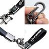 HDSW Genuine Leather Car Logo Key Chain, 1 x MAZDA suitable for BLACK 2
