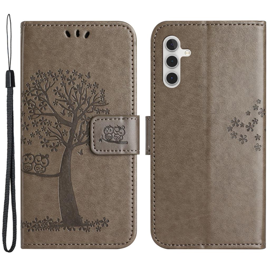 Leather Case for Samsung Galaxy M15 5G/F15 5G , Wallet Phone Cover Imprinted Owl Tree