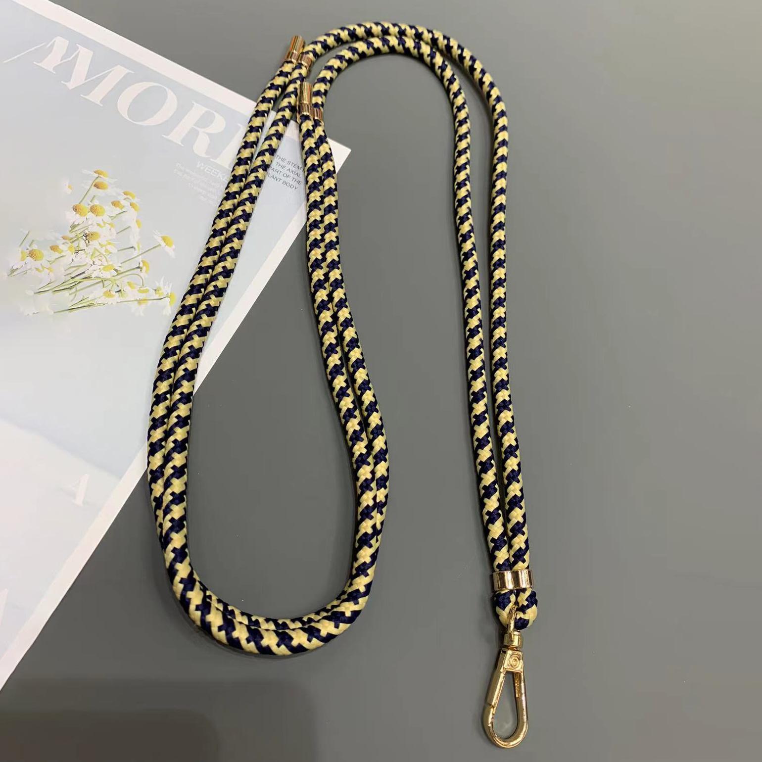 

Phone Lanyard 6mm Thick Adjustable Nylon Neck Strap with Gold Clasp,Tether Tab,Total Length: 150cm Yellow Black