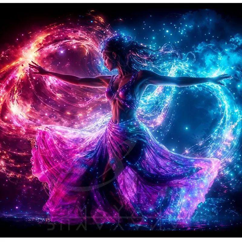 Tapestry Tantra Dancing Goddess Dark Night 75x100