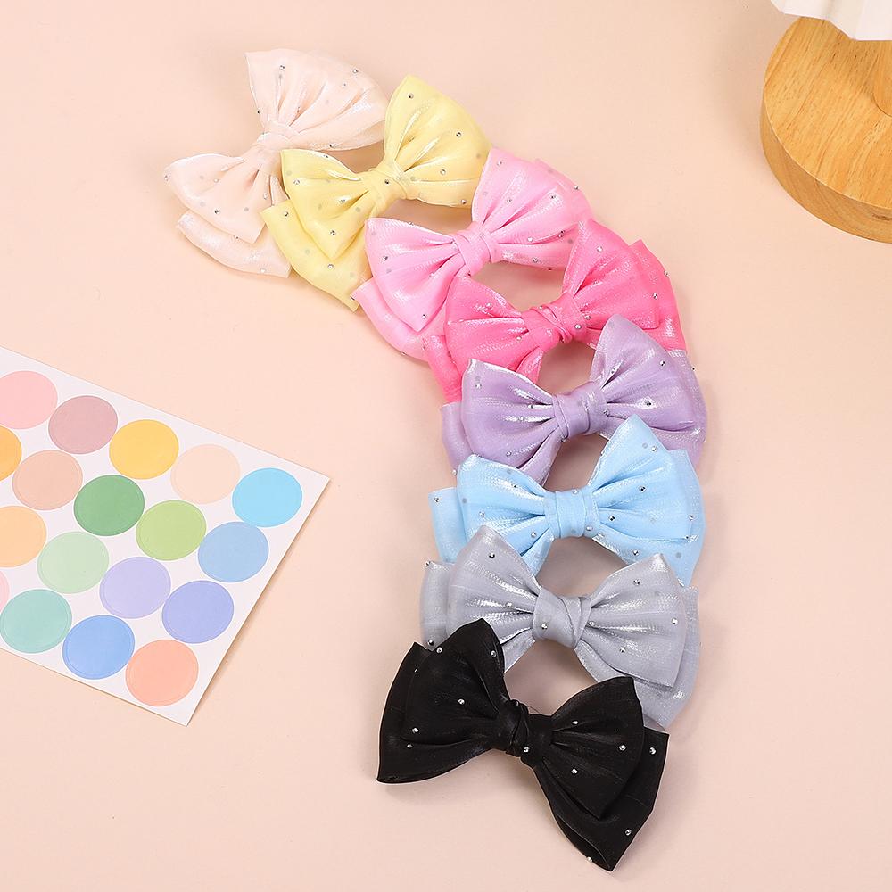 2 Stück Niedliche Haarspangen Prinzessin Netz Mode Einfarbig Schmetterling Hübsch Mädchen Kinder Kopfschmuck Haarklammer Haarspangen Haaraccessoires