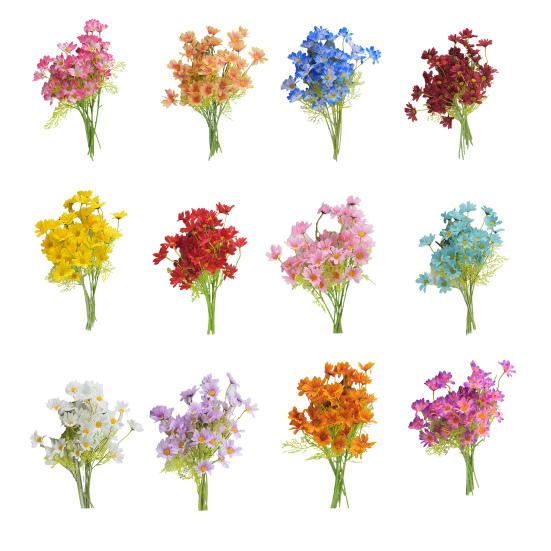Artificial Flowers UV Resistant Fake Wildflowers with Stem for Indoor Outdoor Porch Patio